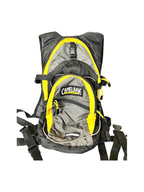 CamelBak M.U.L.E. hydration backpack features distinct yellow trim